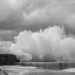 stormy sea hitting on high rocks