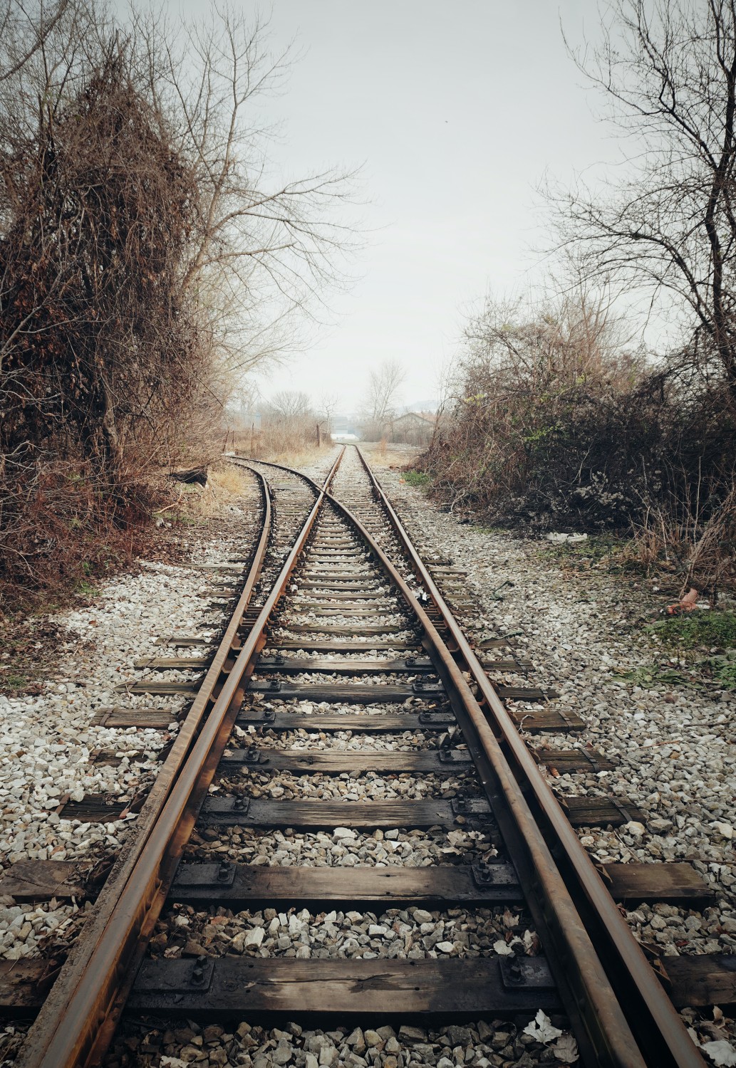 two train tracks marking the decision making